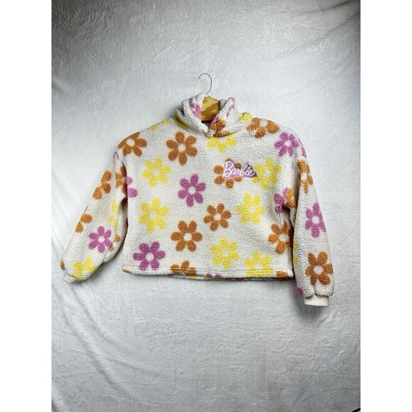 Grayson Threads Barbie Sweatshirt Women’s Size L Super Soft Fleece Floral Flower - Picture 1 of 16